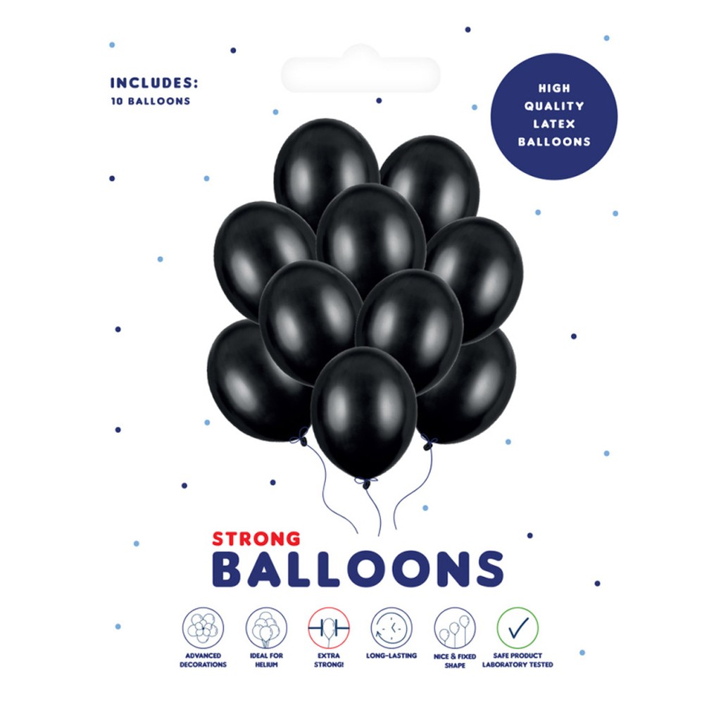 Balloner sort 30 cm 10-pak
