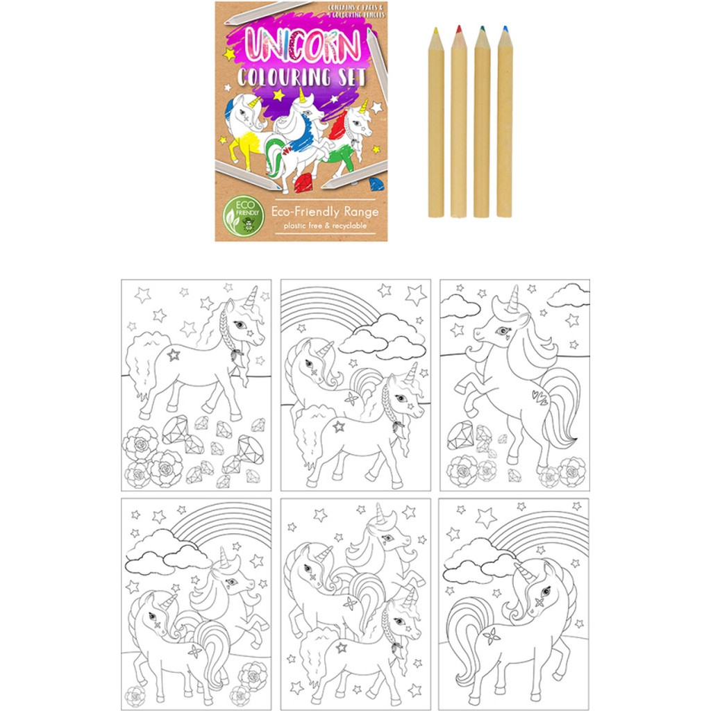 Unicorn farvelægnings sæt