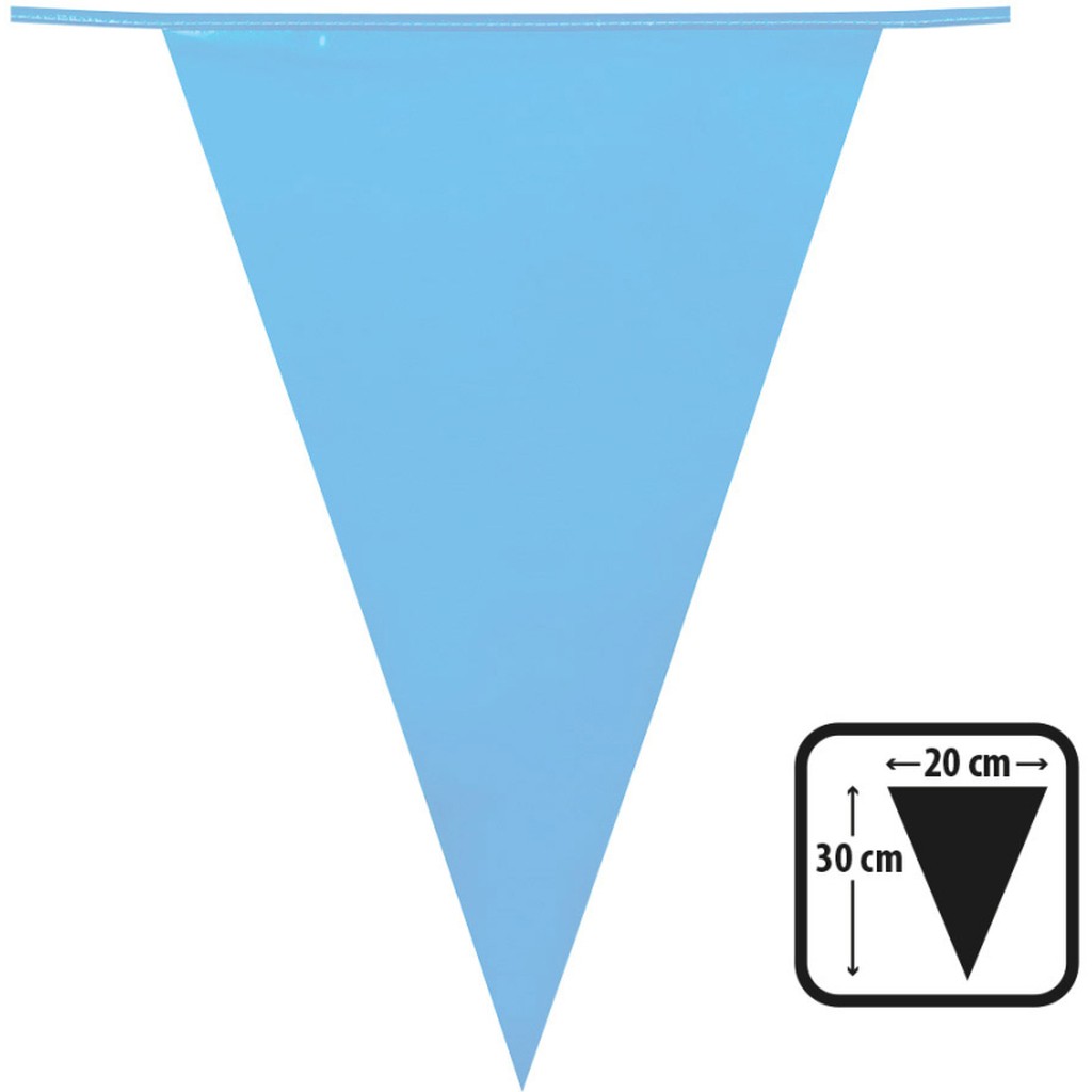Flagguirlande lyseblå 10 m