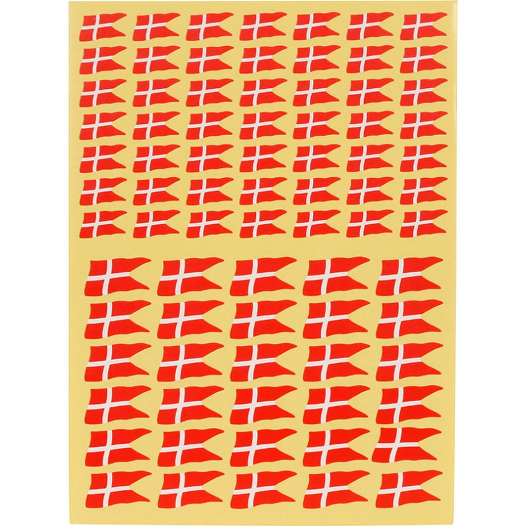 Stickers danske flag 2 ark