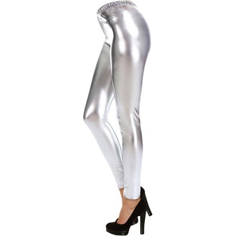 Leggings sølv metallic