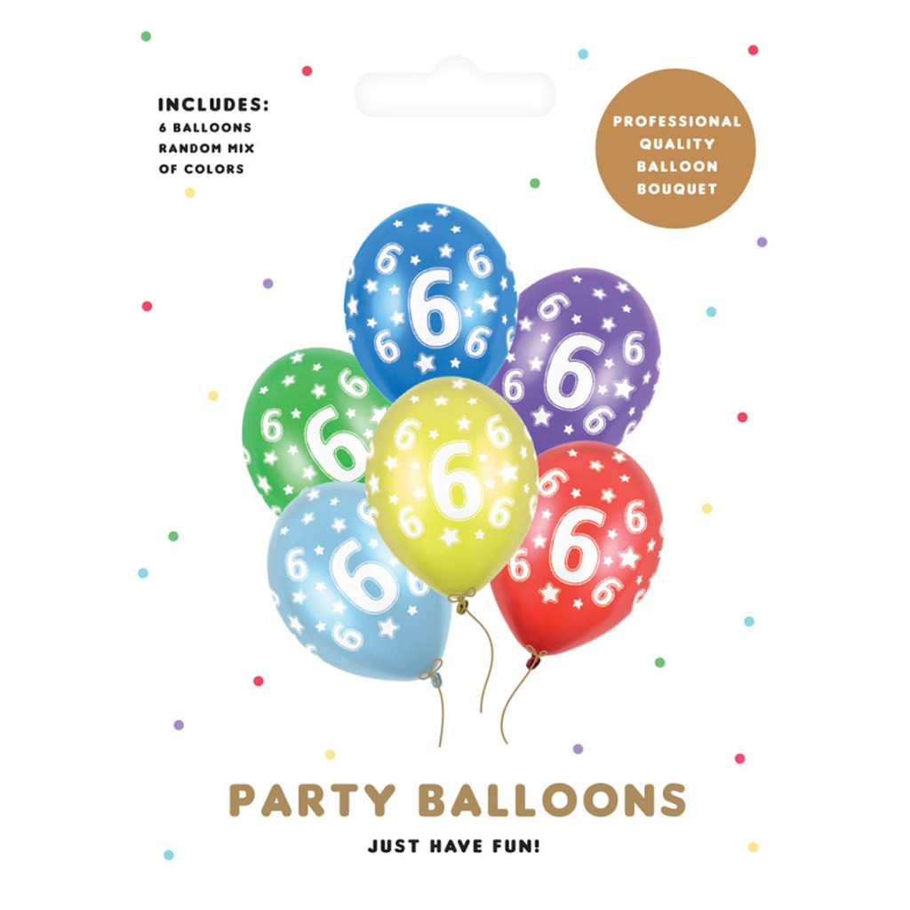 Ballon  6 metallic mix 6-pk