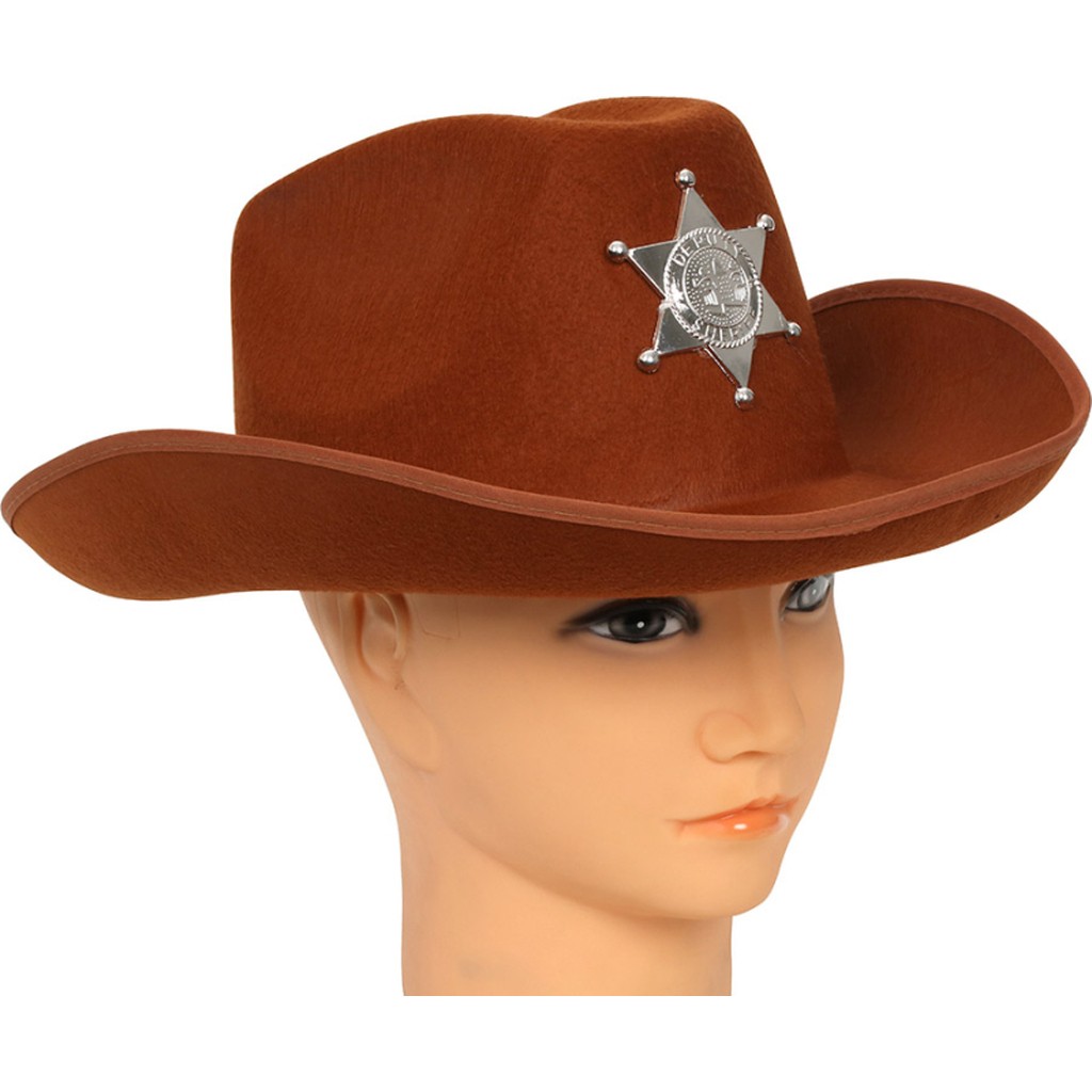 Cowboyhat med sherifstjerne
