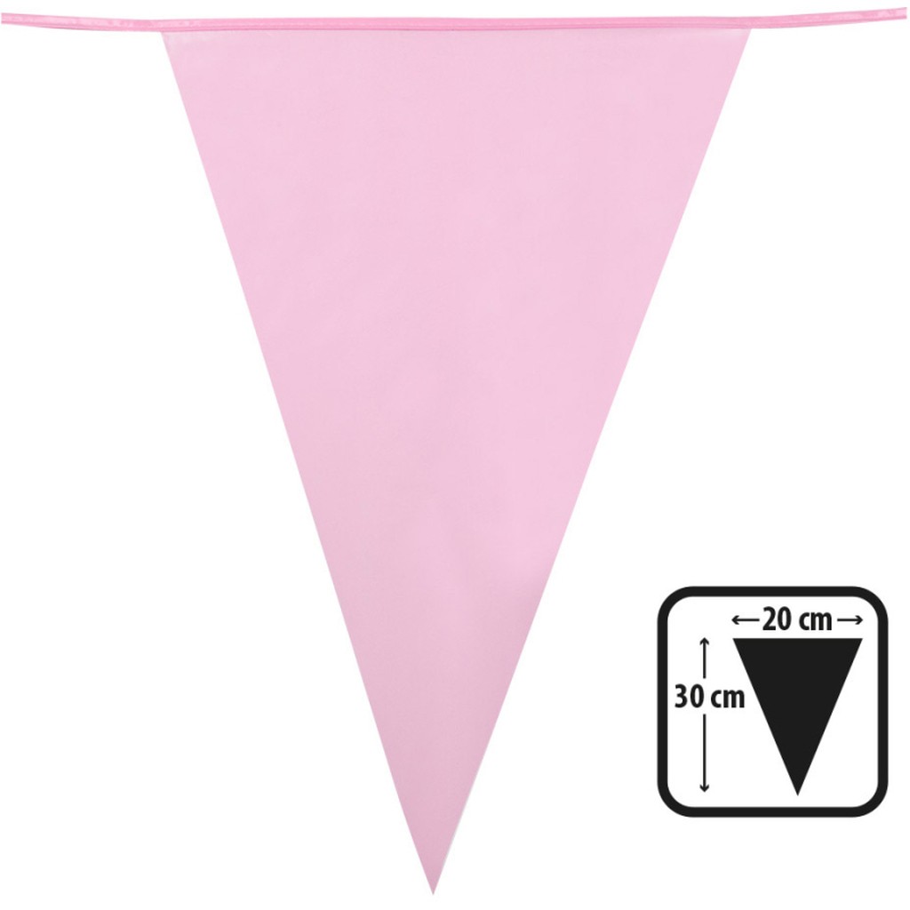 Flagguirlande lyserød 10 m