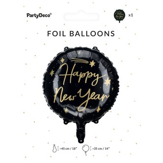 Folieballon Happy New Year, sort