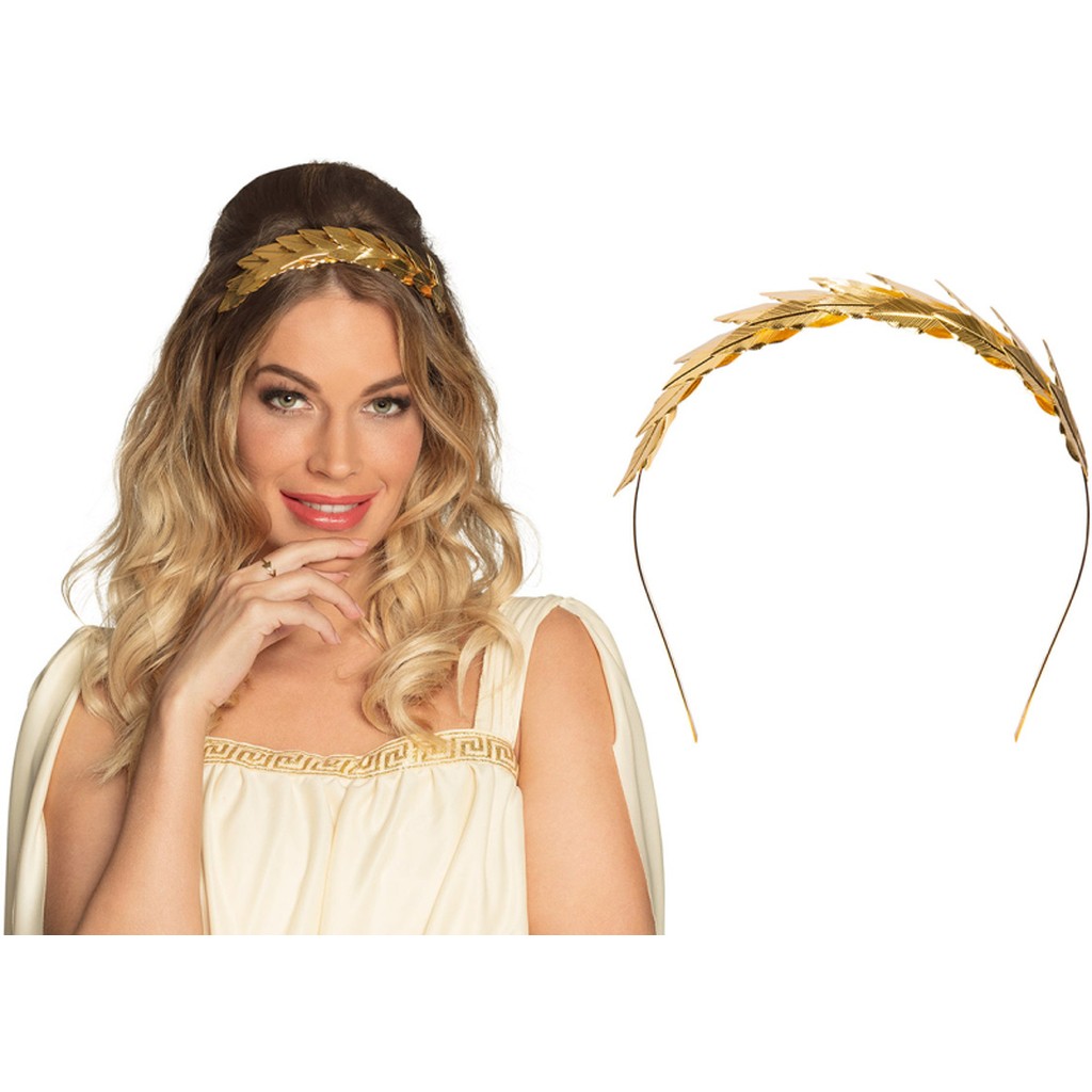 Laurbærblade tiara, guld