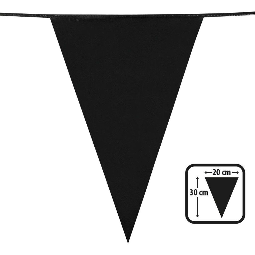 Flagguirlande sort 10 m
