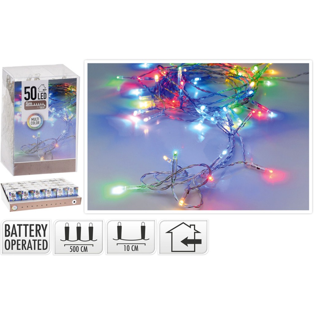 Lyskæde multifarvet 50 LED