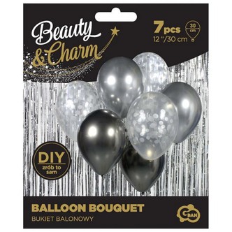Ballon buket sølv-grafit