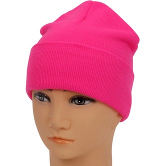 Strikket hue, neon-pink