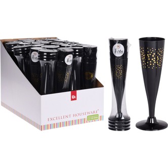 Champagneglas sort 4-pak