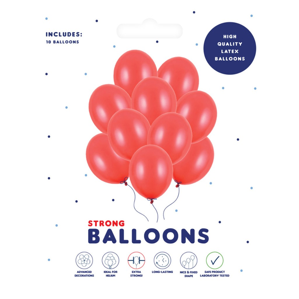 Balloner rød 30 cm 10-pak