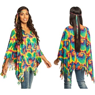 Hippie poncho med pandebånd