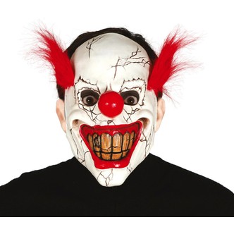 Killer Clown maske med hår