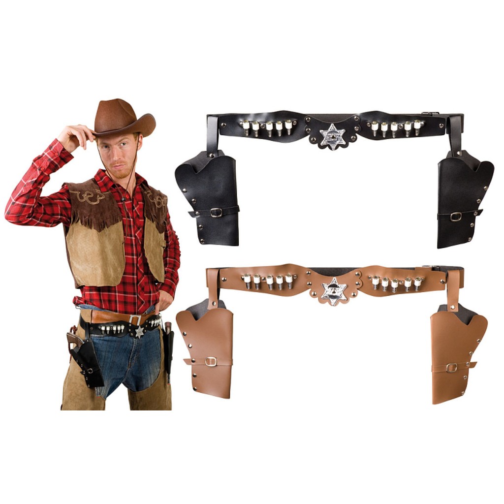 Sherifbælte m/pistolhylstre