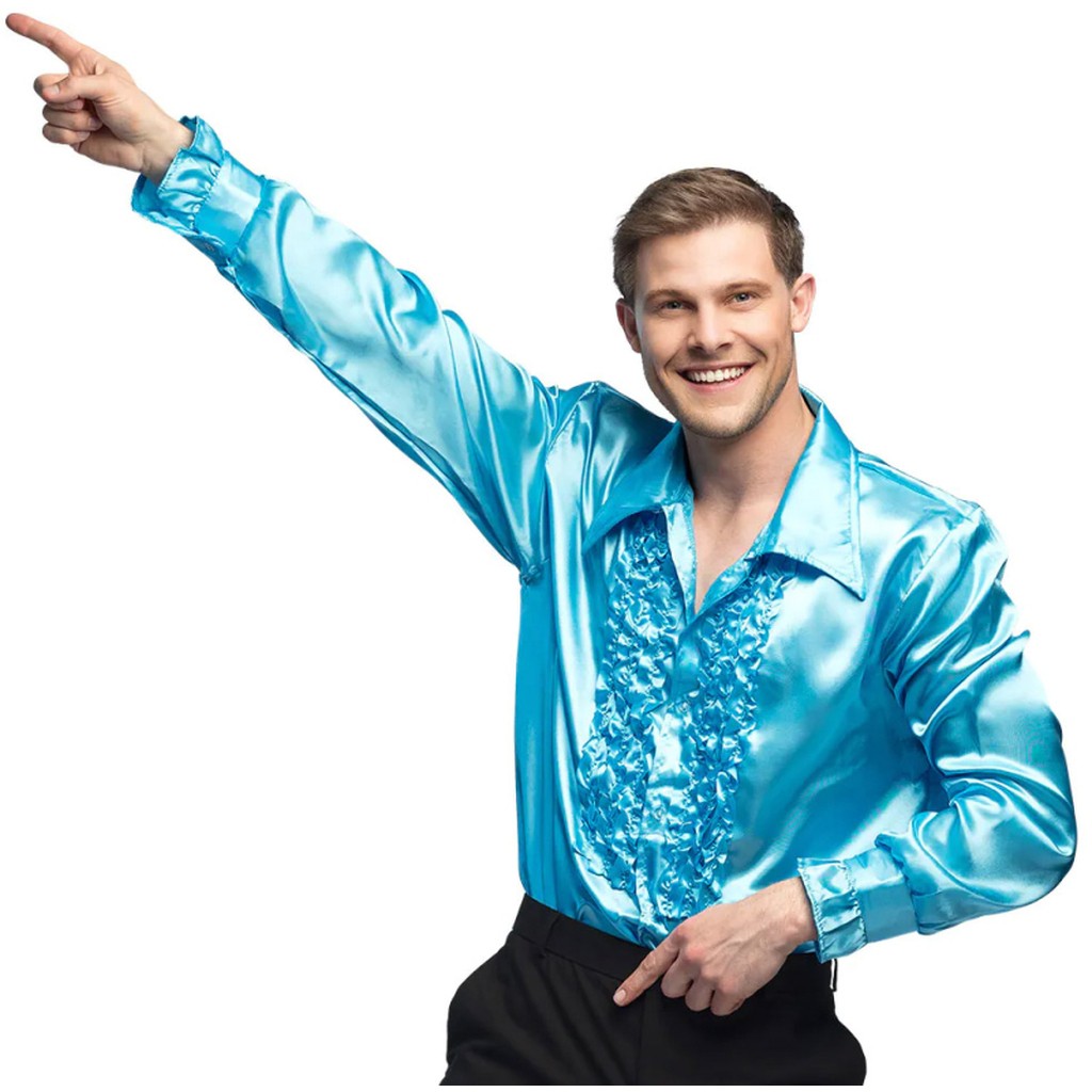 Disco skjorte turkis, XXL