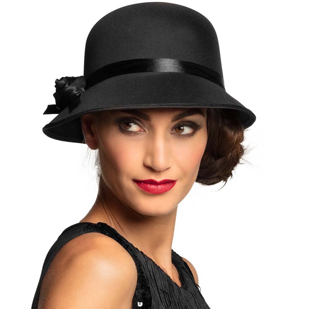 1920er klokkehat dame sort