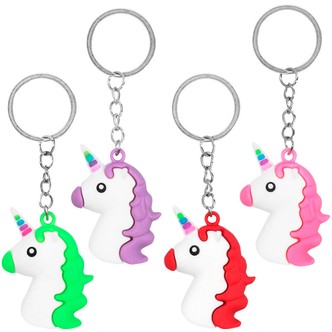 Unicorn nøgleringe 4-pak