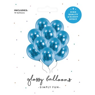 Balloner glossy blå 10-pak