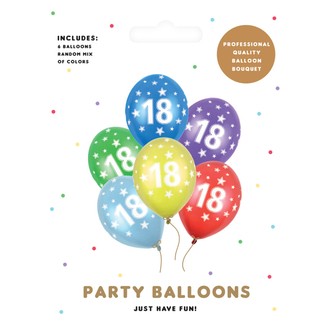 Ballon 18 metallic mix 6-pk
