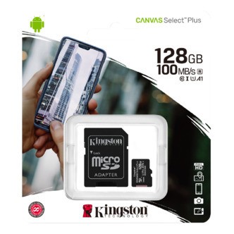 Kingston MicroSDXC, 128GB, Class 10 UHS-I - inkl. adaptor