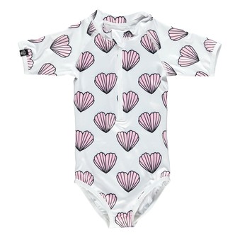 Beach & Bandits UV-badedragt med korte ærmer UPF 50+ - Heart shell