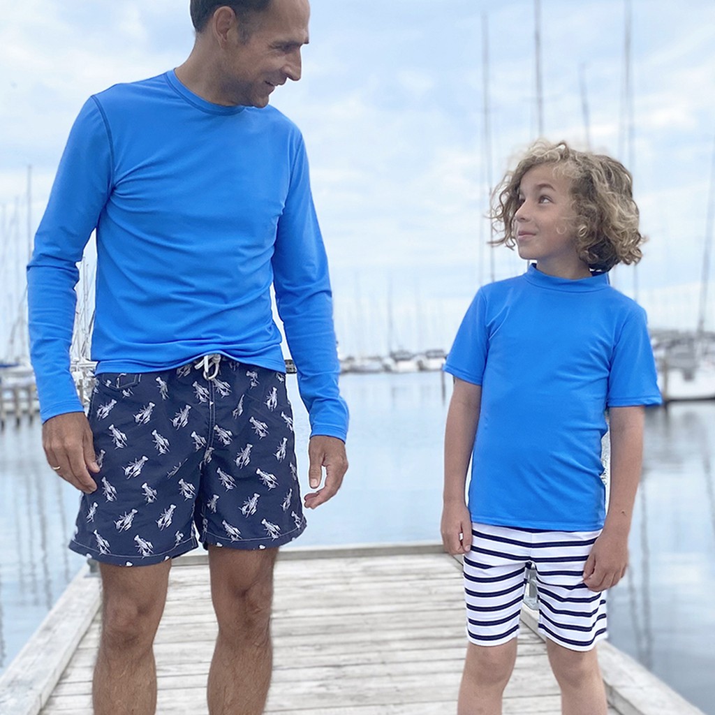 Petit Crabe UV soltrøje HERRE - azure