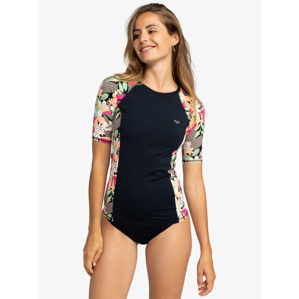 Roxy printed short sleeve UPF 50+ trøje sort