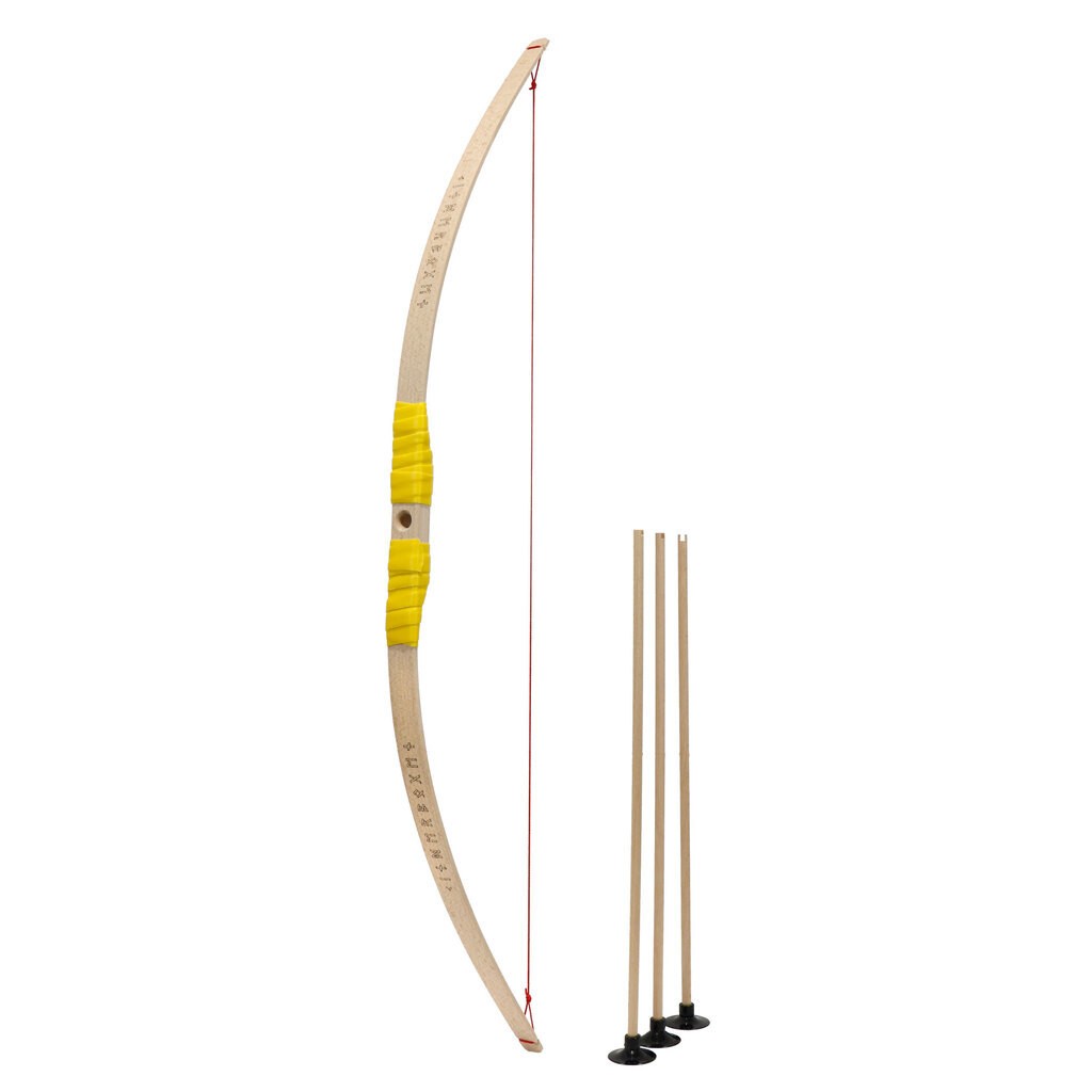 Børnebue af bøgetræ  gult greb + 3 pile