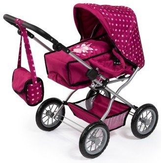 Bayer Design Kombi Grande dukkevogn med lift og pusletaske, mørk pink