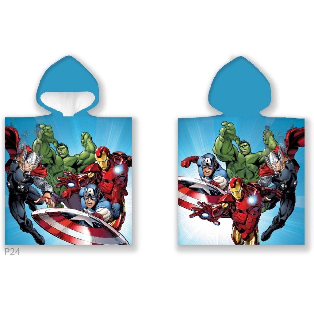 Avengers Poncho badehåndklæde med hætte - 100 procent bomuld