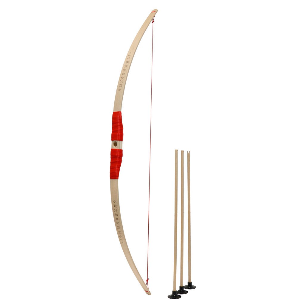 Børnebue af bøgetræ  rødt greb + 3 pile