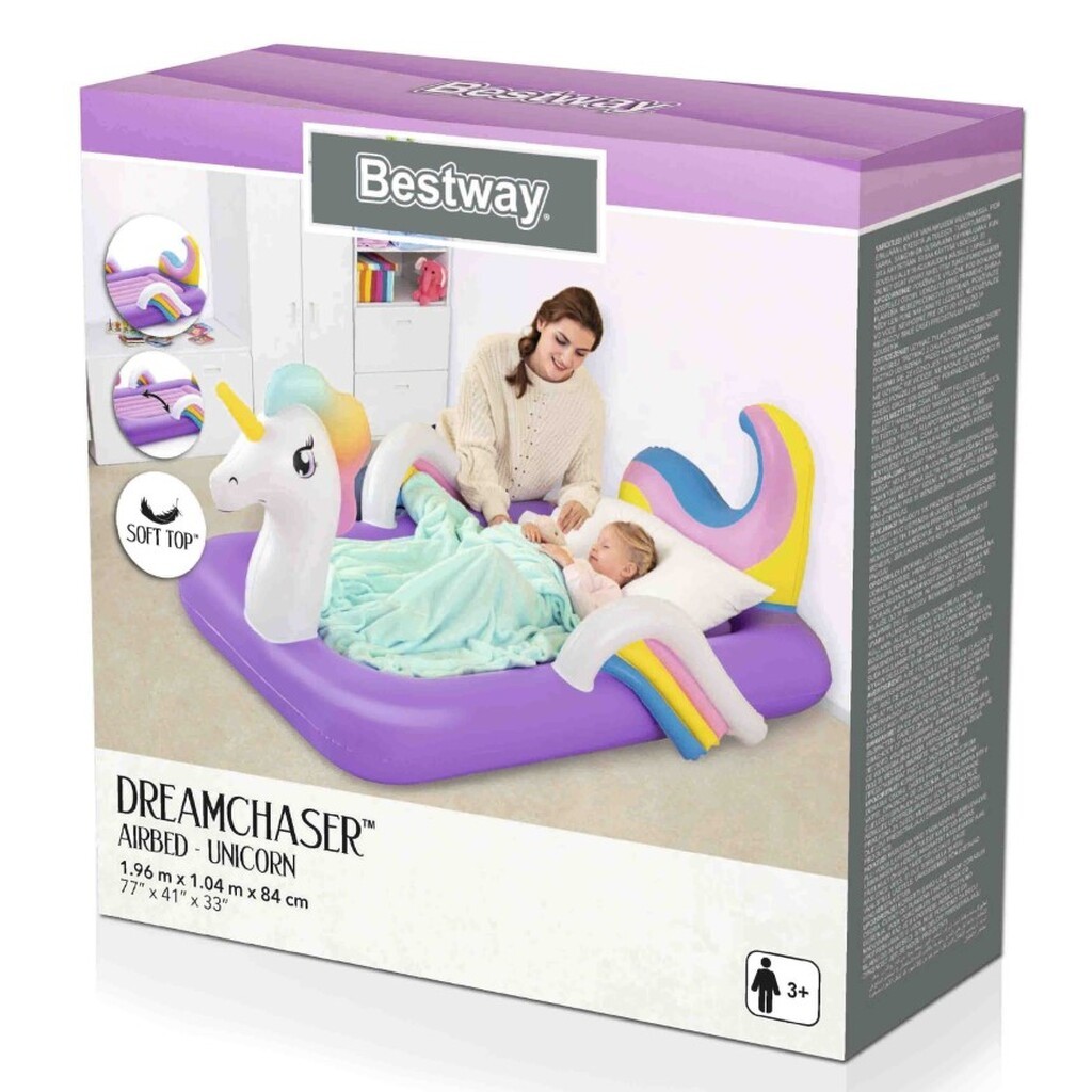 Bestway  DreamChaser Unicorn/Enhjørning Luftmadras 196 x 104 x 84 cm