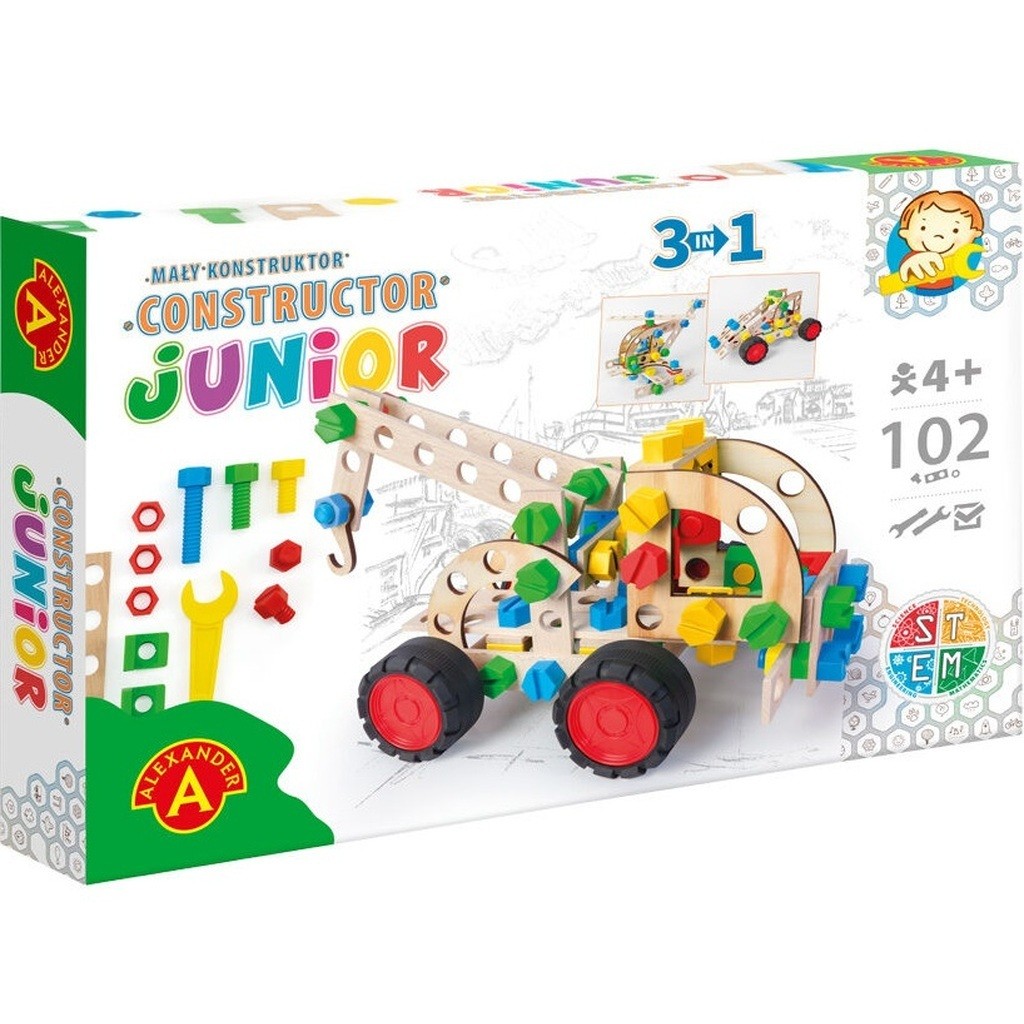 Junior Træ Konstruktionsbyggesæt 3-i-1 Truck
