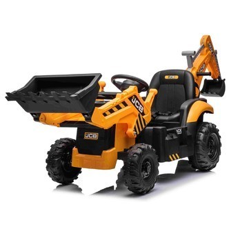 JCB EL Traktor m/Frontskovl + Gravekran til Børn m/2.4G Fjernbetjening
