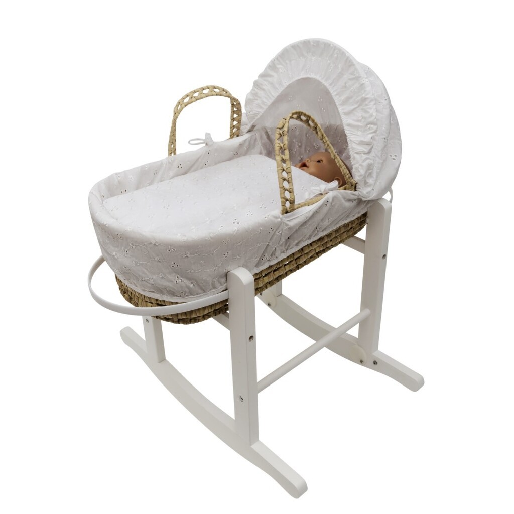 Kinder Valley  Moses kurv / Dukke Lift inkl. sengesæt + stativ, Hvid