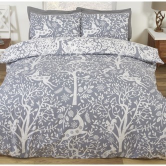 Jule vinterskov sengetøj til dobbeltdyne, Grå 200x200cm