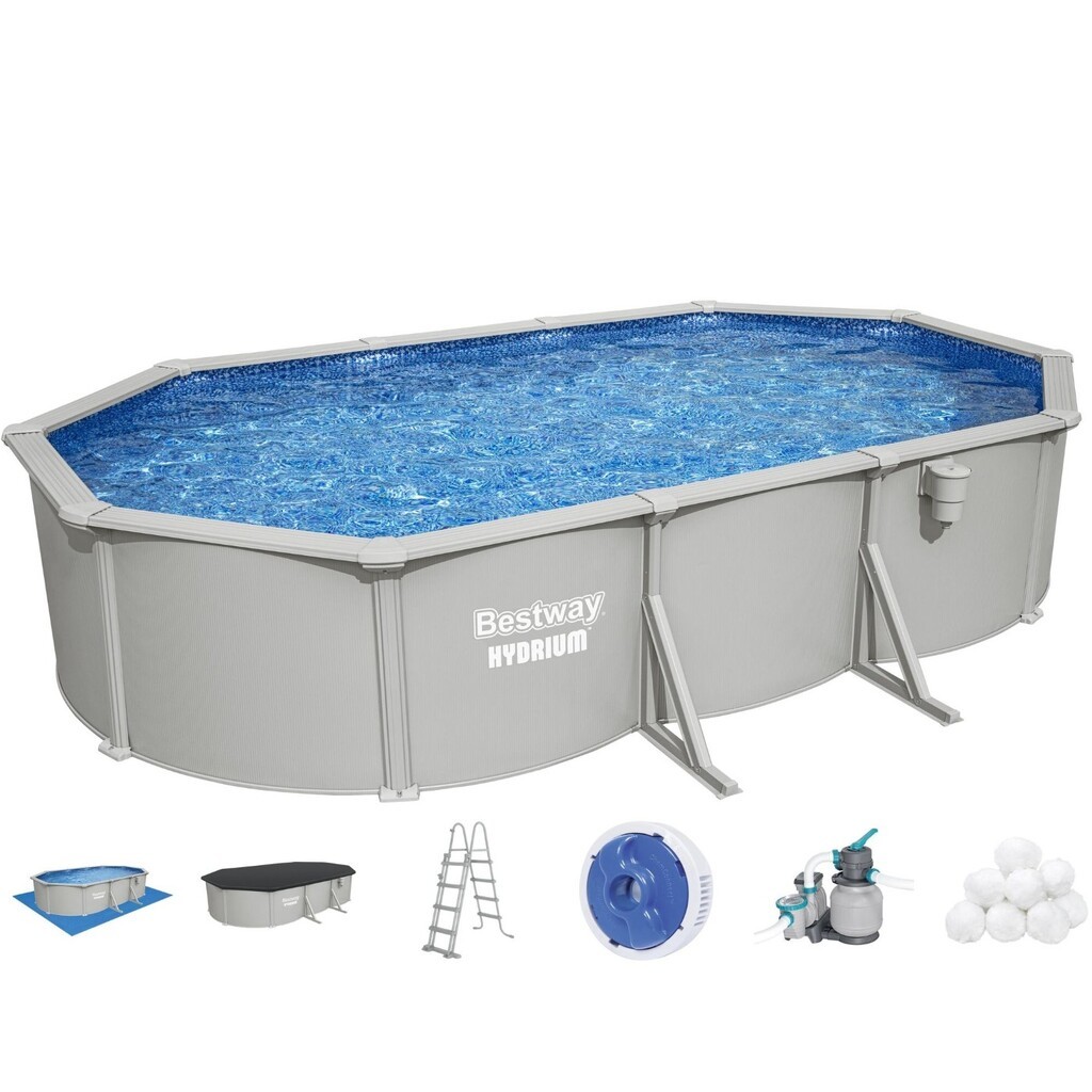 Bestway Hydrium 610 x 366 x 122 cm Oval Stålvægspoolsæt (2026 model)