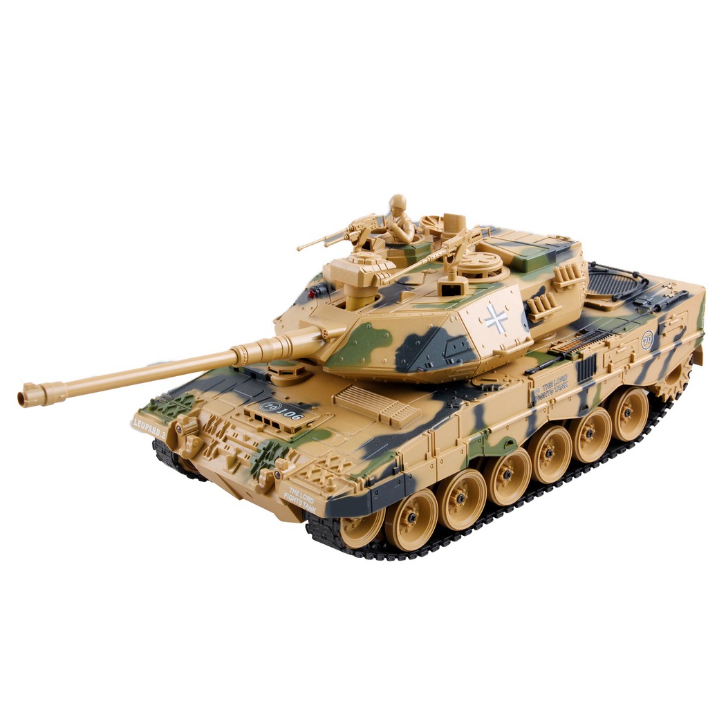 ZEGAN German Leopard 2 Fjernstyret Airsoft Tank  1:18, 2.4G