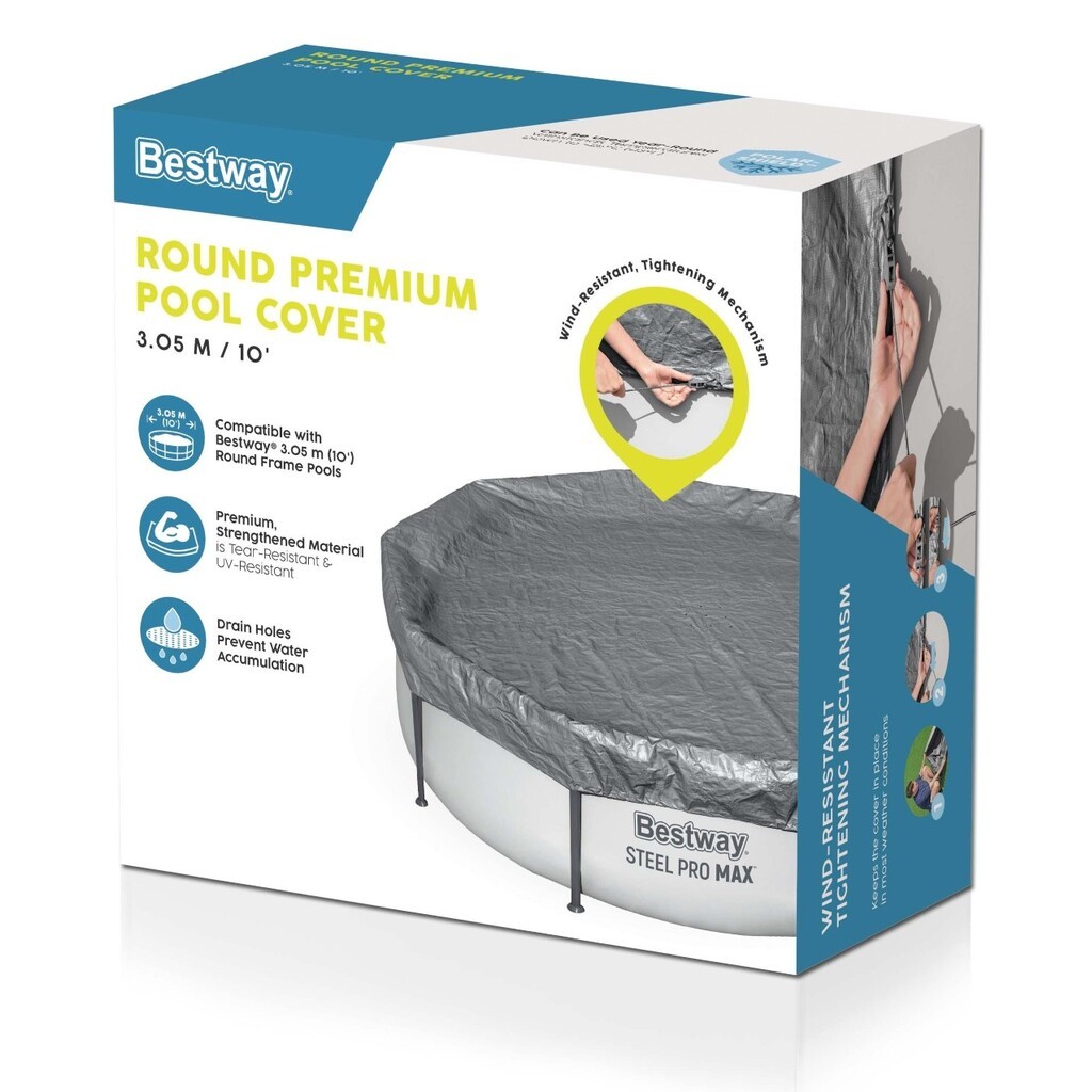 Bestway overdækning 305cm Premium Rund Poolcover