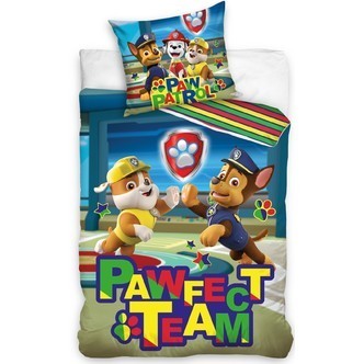 Paw Patrol ''Pawfect Team'' Sengetøj 140x200 cm - 100 procent bomuld