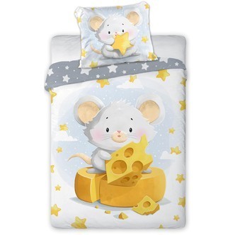 Baby Mus Junior Sengetøj 100x135 cm - 100 procent bomuld
