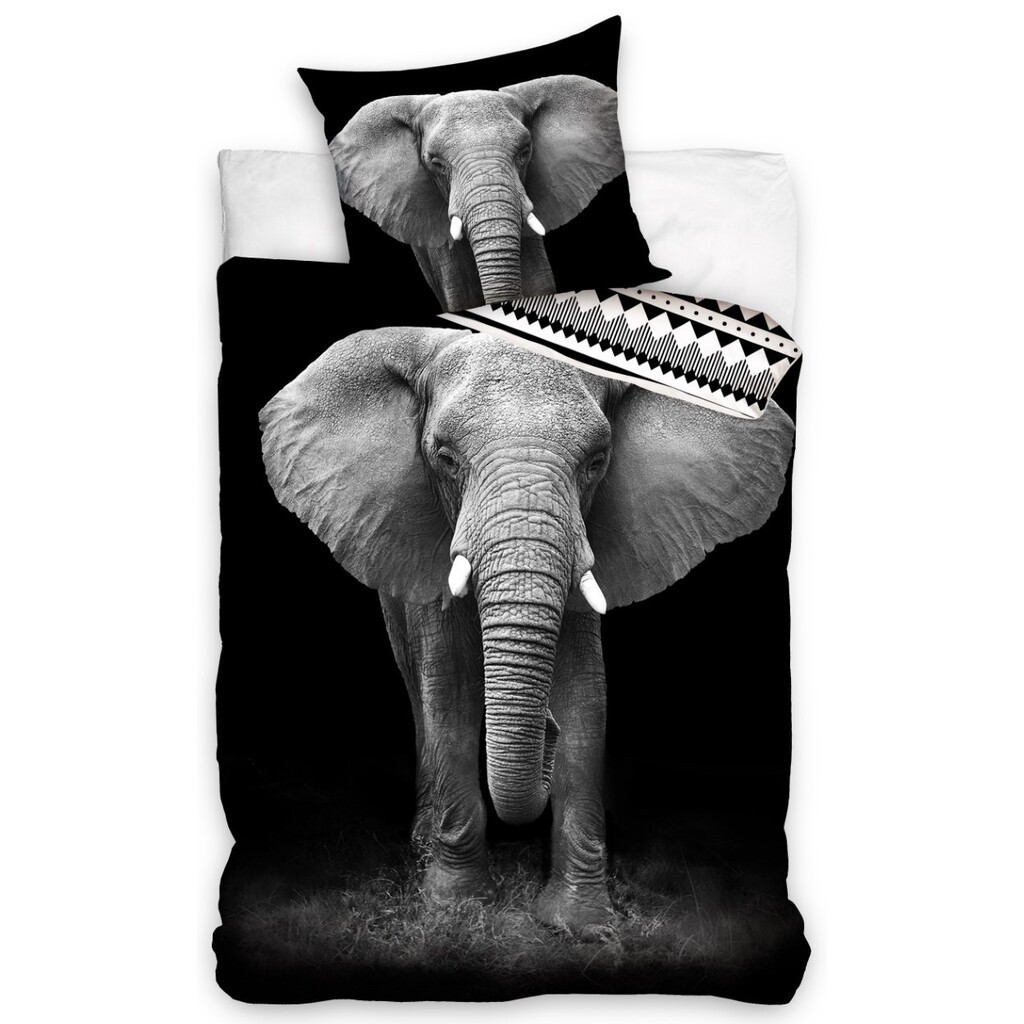 Elefant Sengetøj 140 x 200, 100 procent bomuld