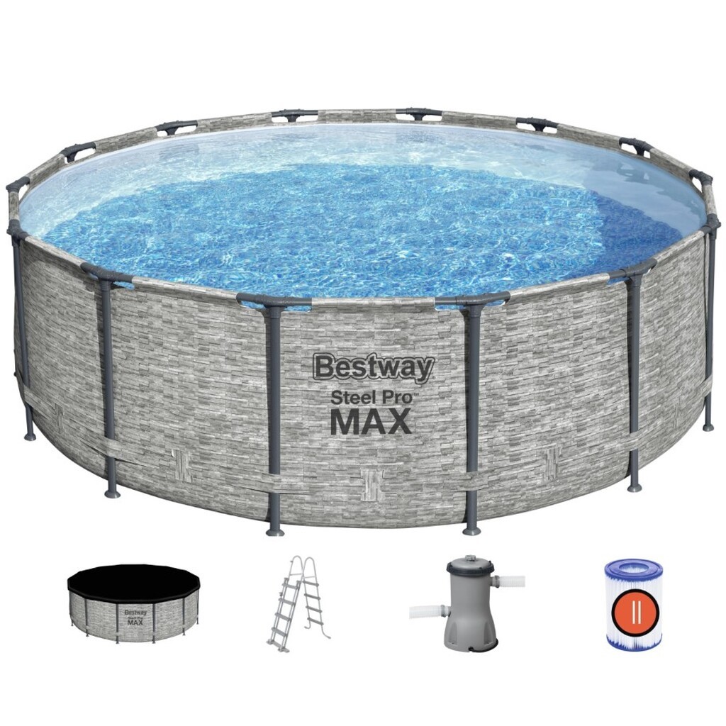 Bestway Steel Pro Max Frame Pool 427 x 122 cm  - Prismatic Stone Ny Model