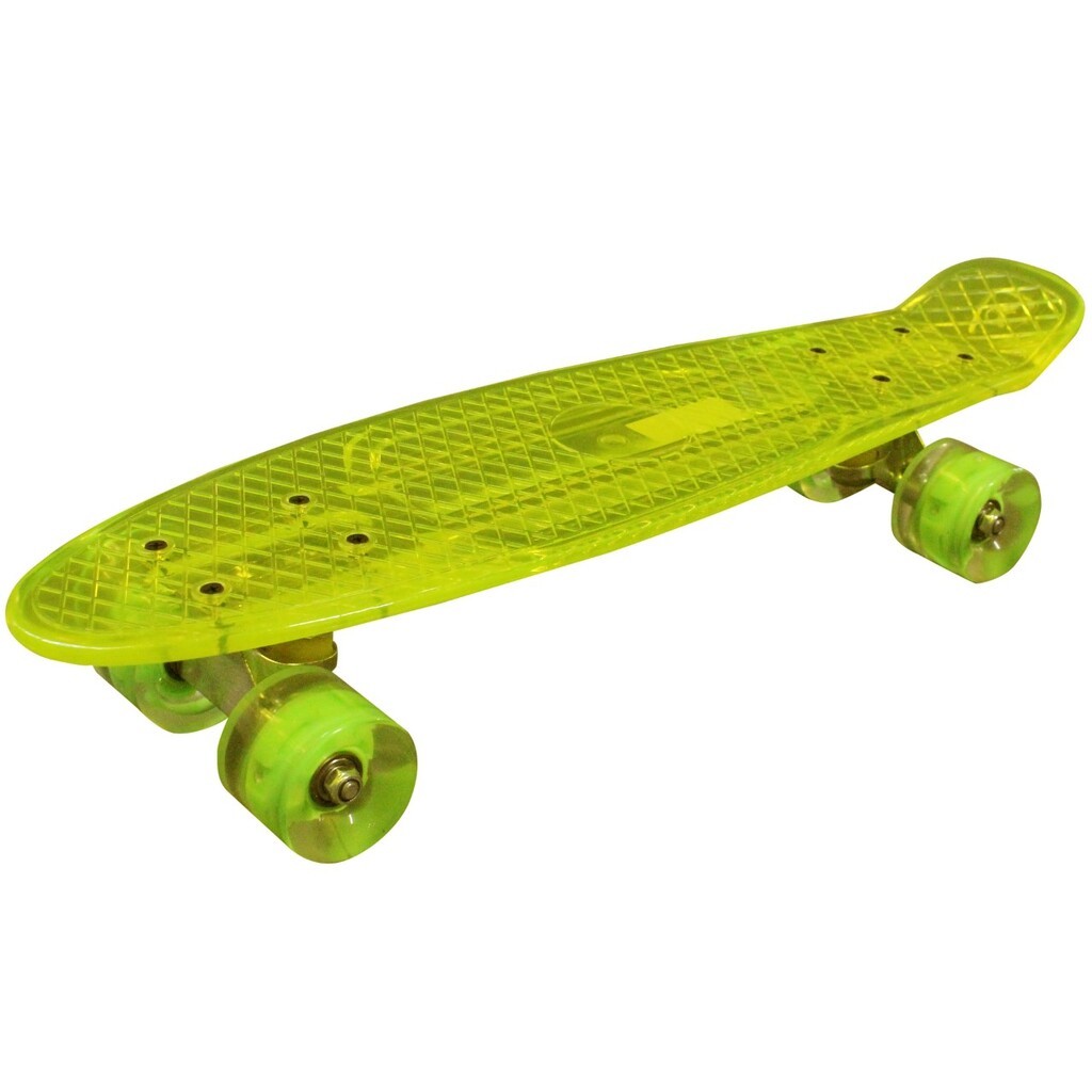 MCU-Sport  Gult Transparent LED Skateboard m/LED Lys + ABEC7