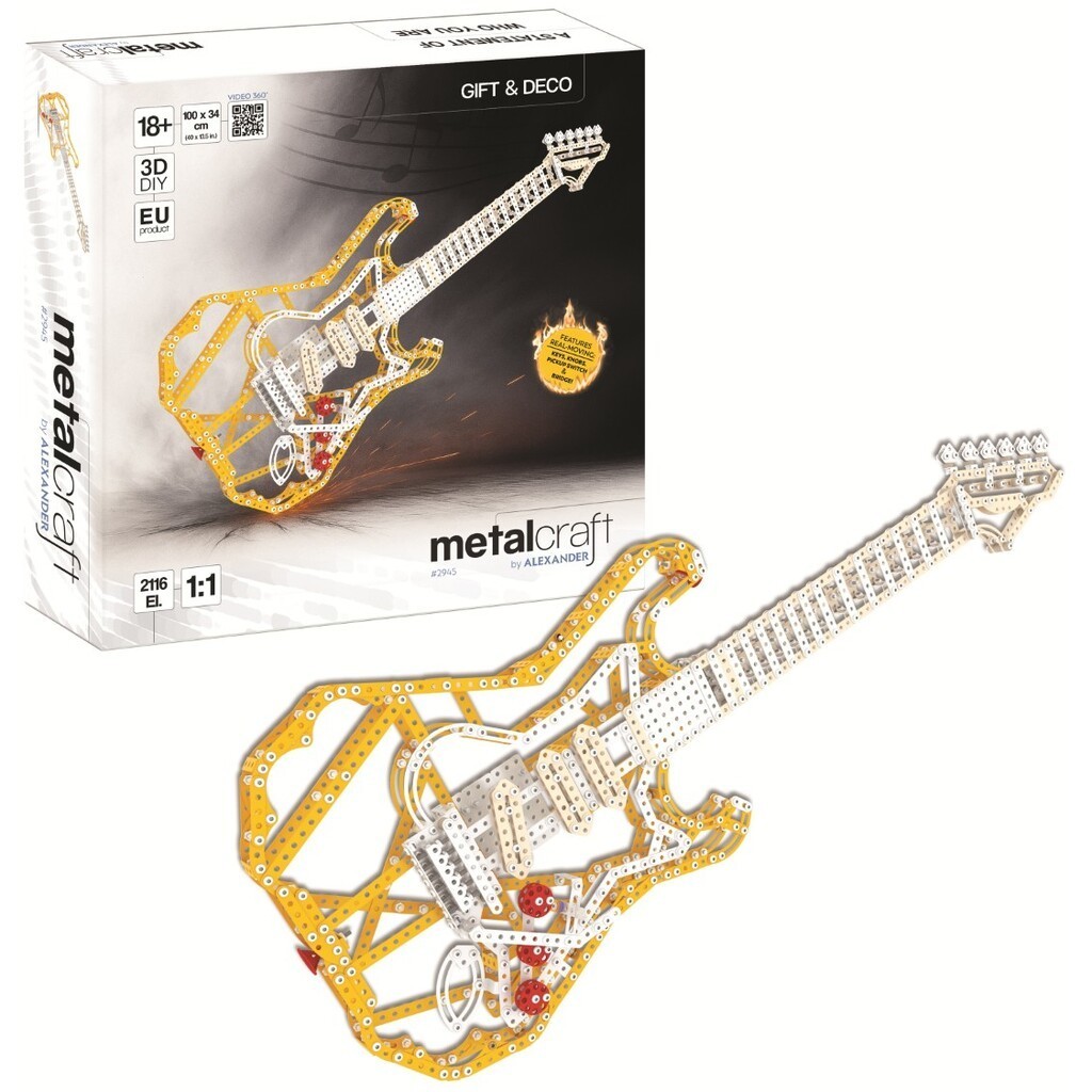 Metalcraft DIY 3D Guitar Gul Metal Byggesæt