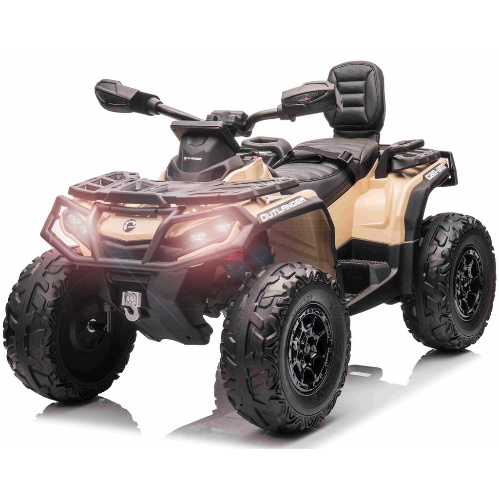 Can-Am Outlander EL ATV 10,8V Khaki(RC, 4xMotor, Lædersæde, Gummihj.)