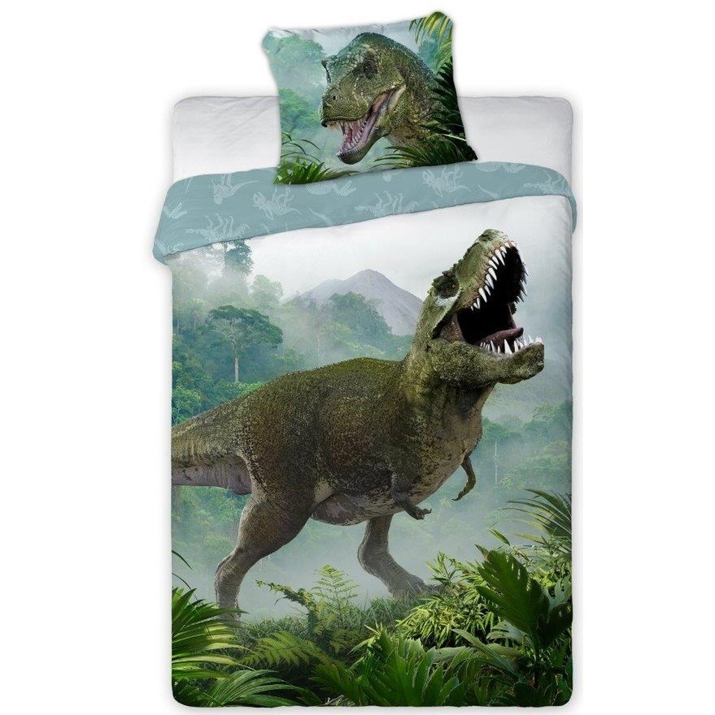 T-Rex Dinosaur Sengetøj 140x200 cm model 2 - 100 procent bomuld