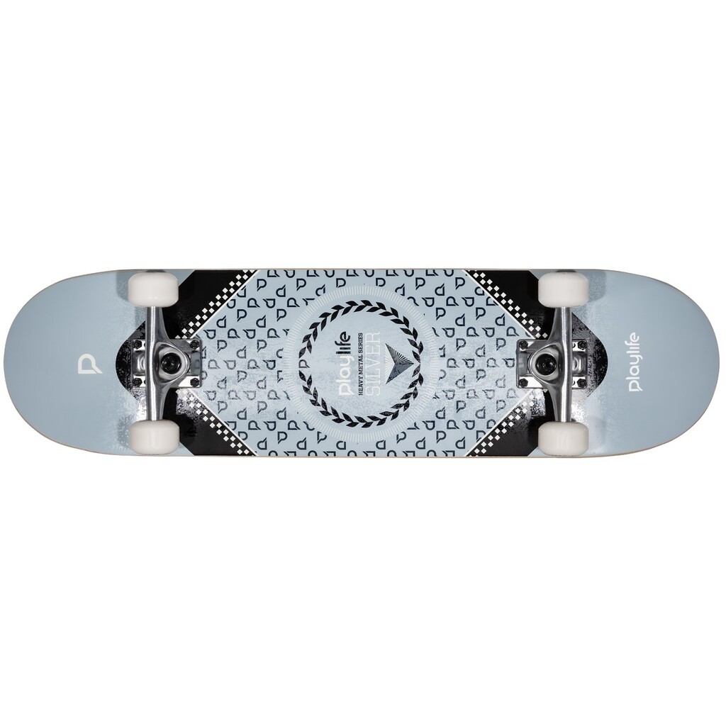 Playlife Heavy Metal Silver Skateboard