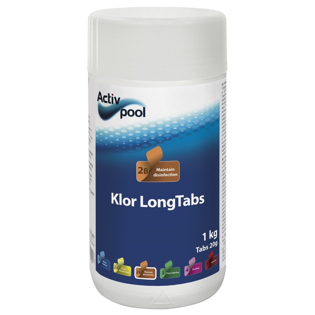 ActivPool Klor LongTabs 20g 1kg, Langsomklor tabletter